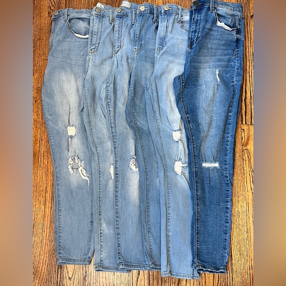 (Lot Of 6!) Mudd Women’s Juniors Jeans Size 15 Hi Rise Legging Flex Stretch FLAW - Picture 1 of 8